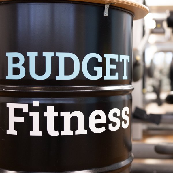 BUDGET Fitness: Stimmungsbild mit stilvollem Stehtisch auf schwarzem Stahlfass